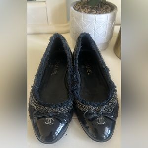 Vintage Chanel Tweed Ballet Flats 37.5